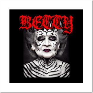 Black Metal Betty White Posters and Art